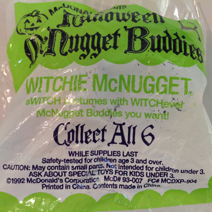 Vintage 1998 NOS McDonald's Happy Meal Halloween McNugget Buddies Witchie McNugget Sealed