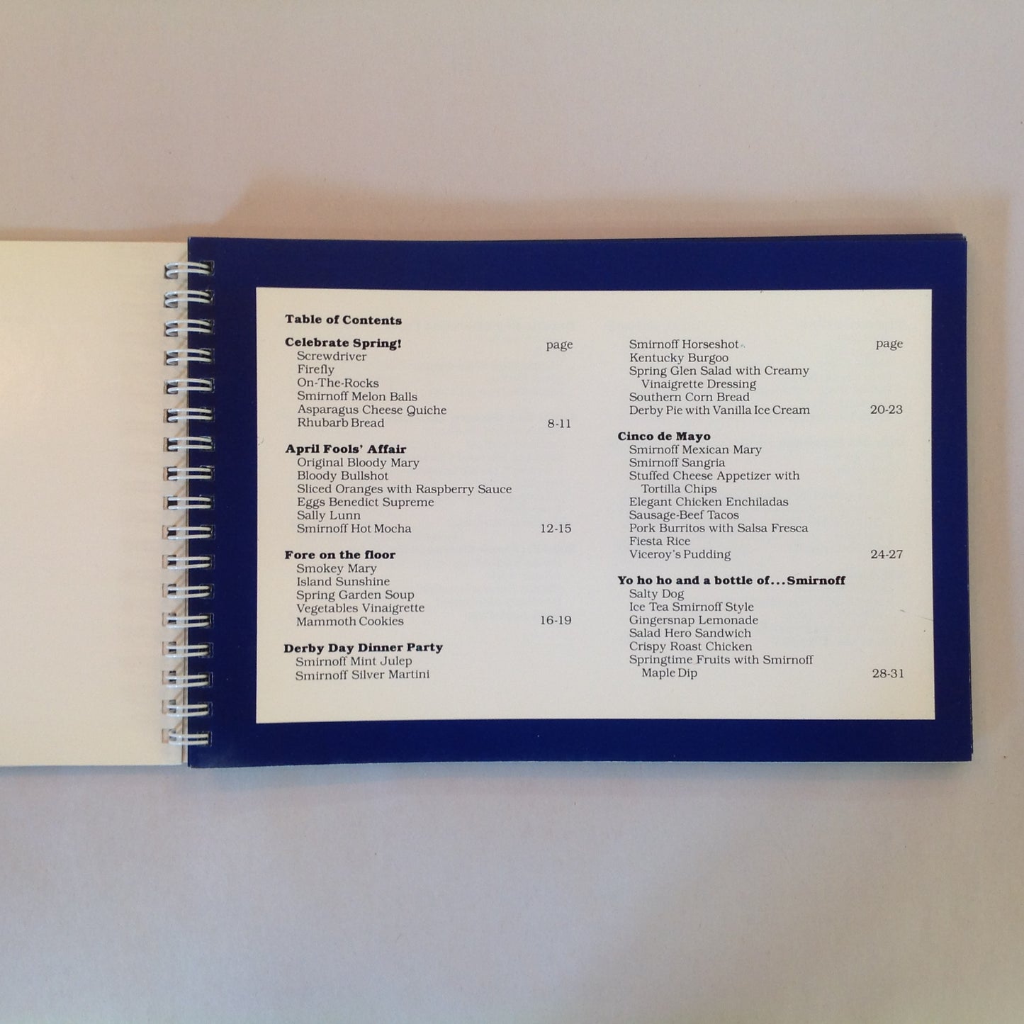 Vintage 1980 Fun Drink and Food Smirnoff Style Recipes Vodka Alcohol Pairing Book