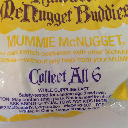 Vintage 1998 NOS McDonald's Happy Meal Halloween McNugget Buddies Mummie McNugget Sealed