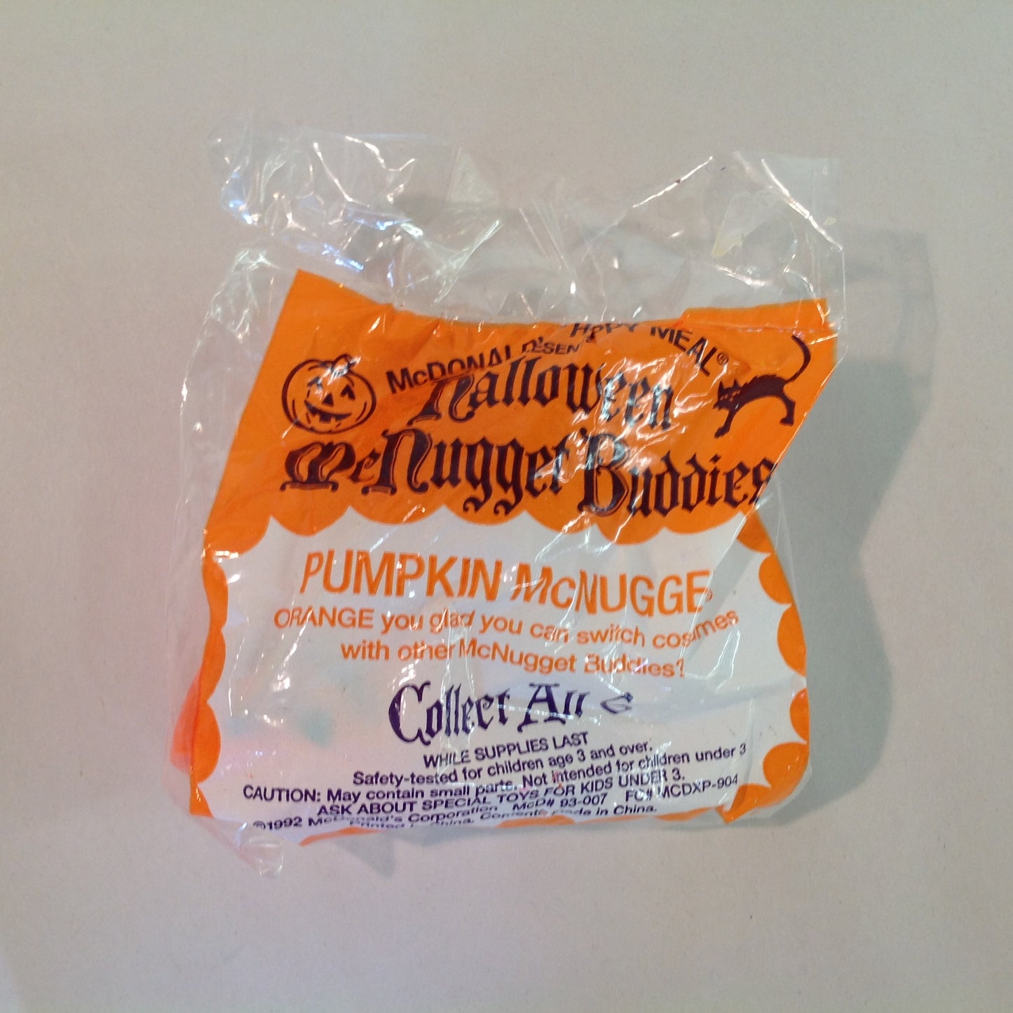 Vintage 1998 NOS McDonald's Happy Meal Halloween McNugget Buddies Pumpkin McNugget Sealed
