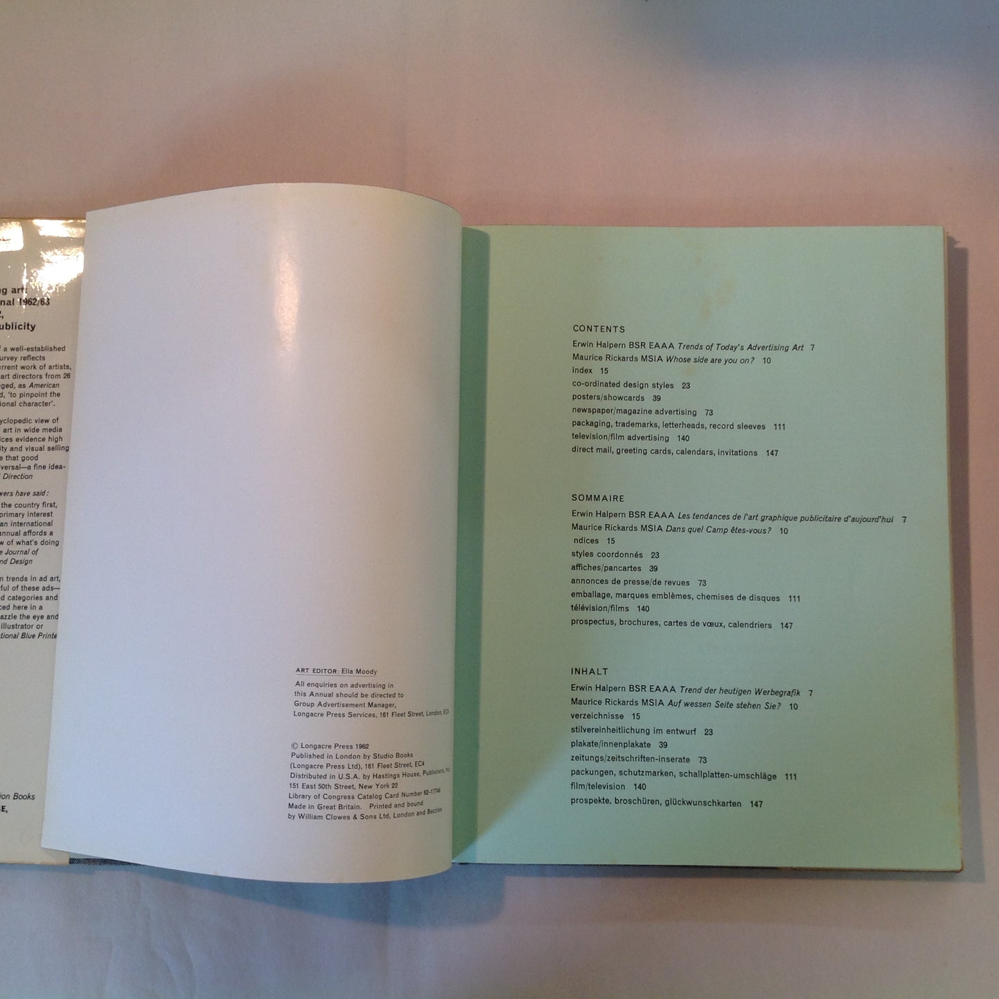 Vintage 1962-63 Hardcover Modern Publicity Yearbook 32: Advertising Art: International 1962/63
