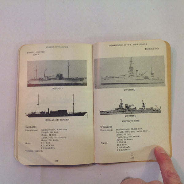 Vintage 1941 United States War Department Basic Field Manual Military Intelligence Identification of US Naval Vessels