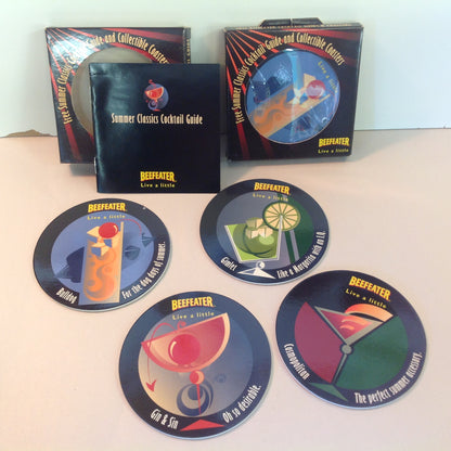 Vintage NOS Beefeater Gin Summer Classics Cocktail Guide and Collectible Coasters