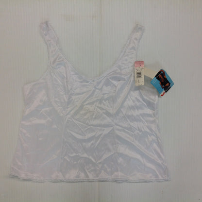 Vintage Women's Large White Tailored Classics Vassarette Camisole Lace Straps NWT