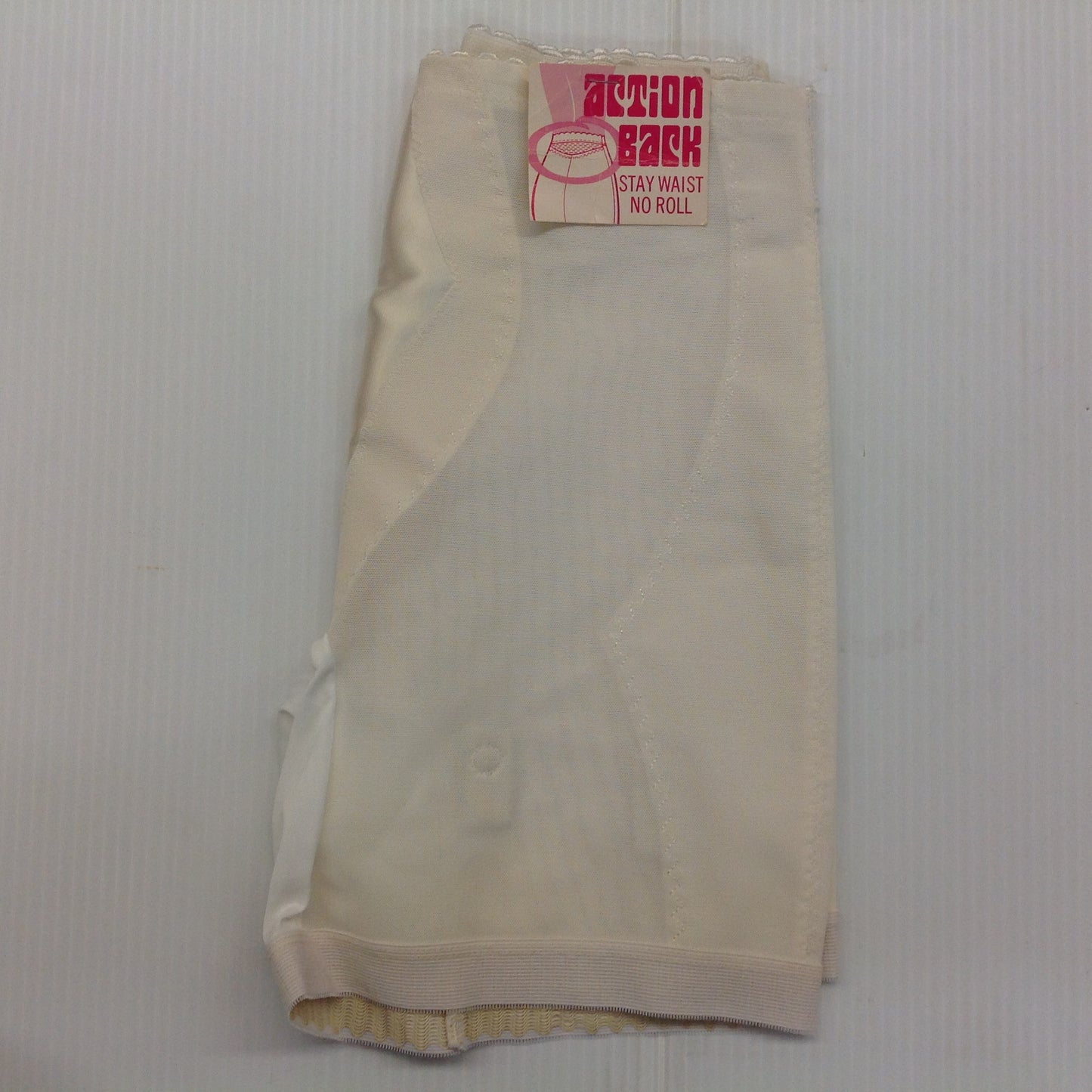 Vintage Action Back Stay Waist No Roll Union Made ILGWU Extra Large NWT White Girdle