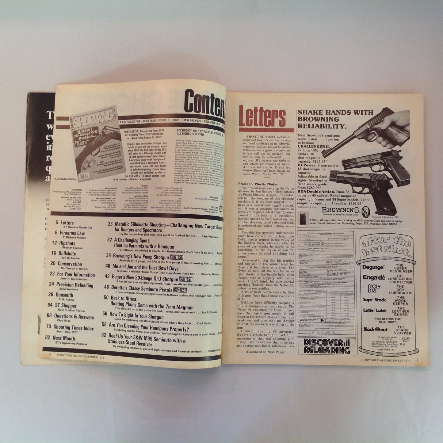 Vintage Dec 1977 Shooting Times Magazine New 20-Gauge O/U Shotgun Browning Pump Shotgun