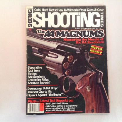 Vintage Nov 1981 Shooting Times Magazine .44 Magnums Special Roundup Downrange Bullet Drop