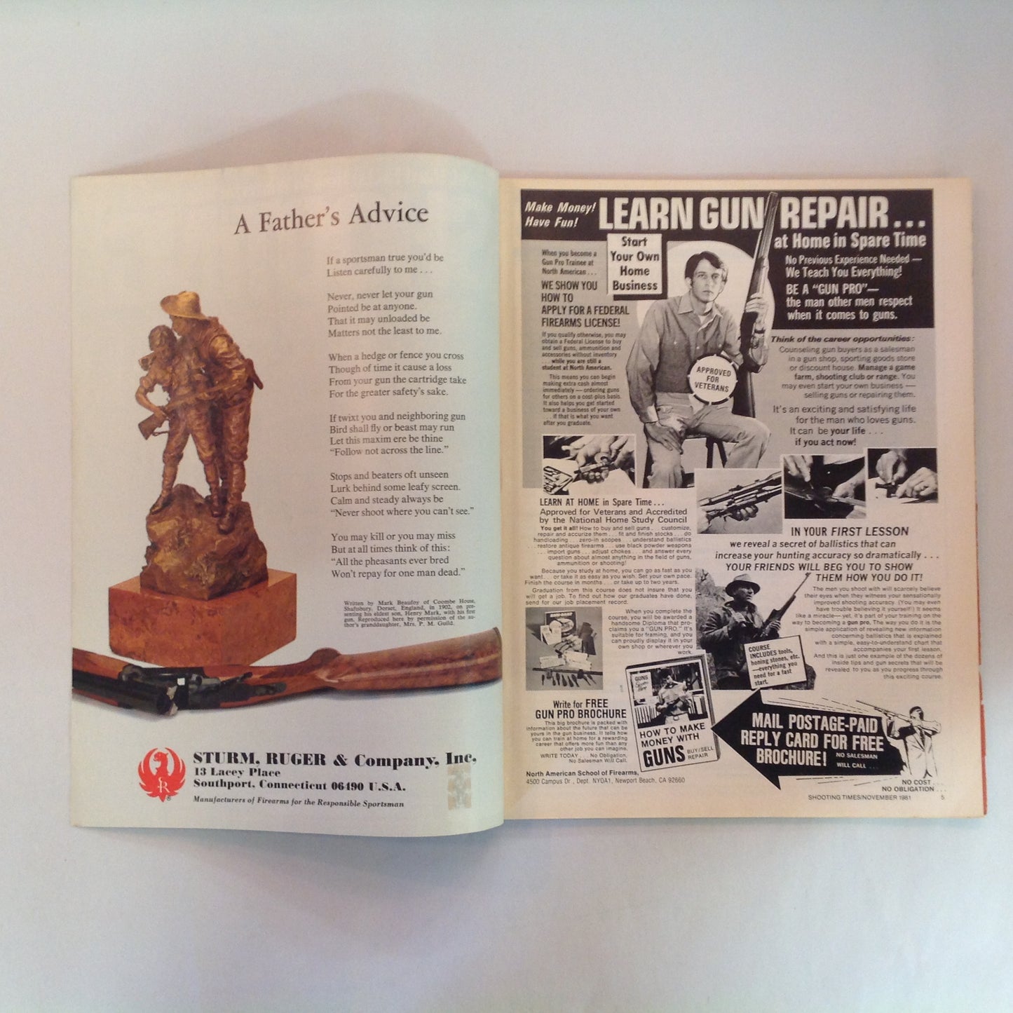 Vintage Nov 1981 Shooting Times Magazine .44 Magnums Special Roundup Downrange Bullet Drop