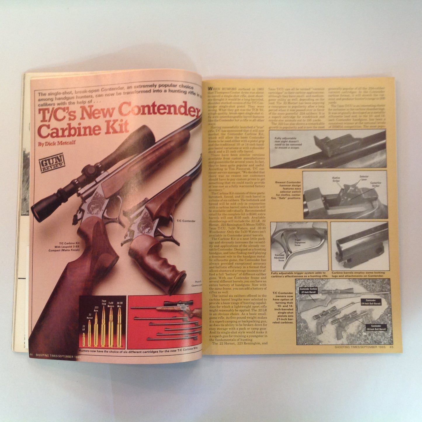 Vintage Sep 1985 Shooting Times Magazine New Contender Carbine Kit Ruger Single Actions