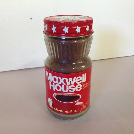 Vintage NOS Maxwell House Instant Coffee 2 oz Jar Unopened Good to the Last Drop