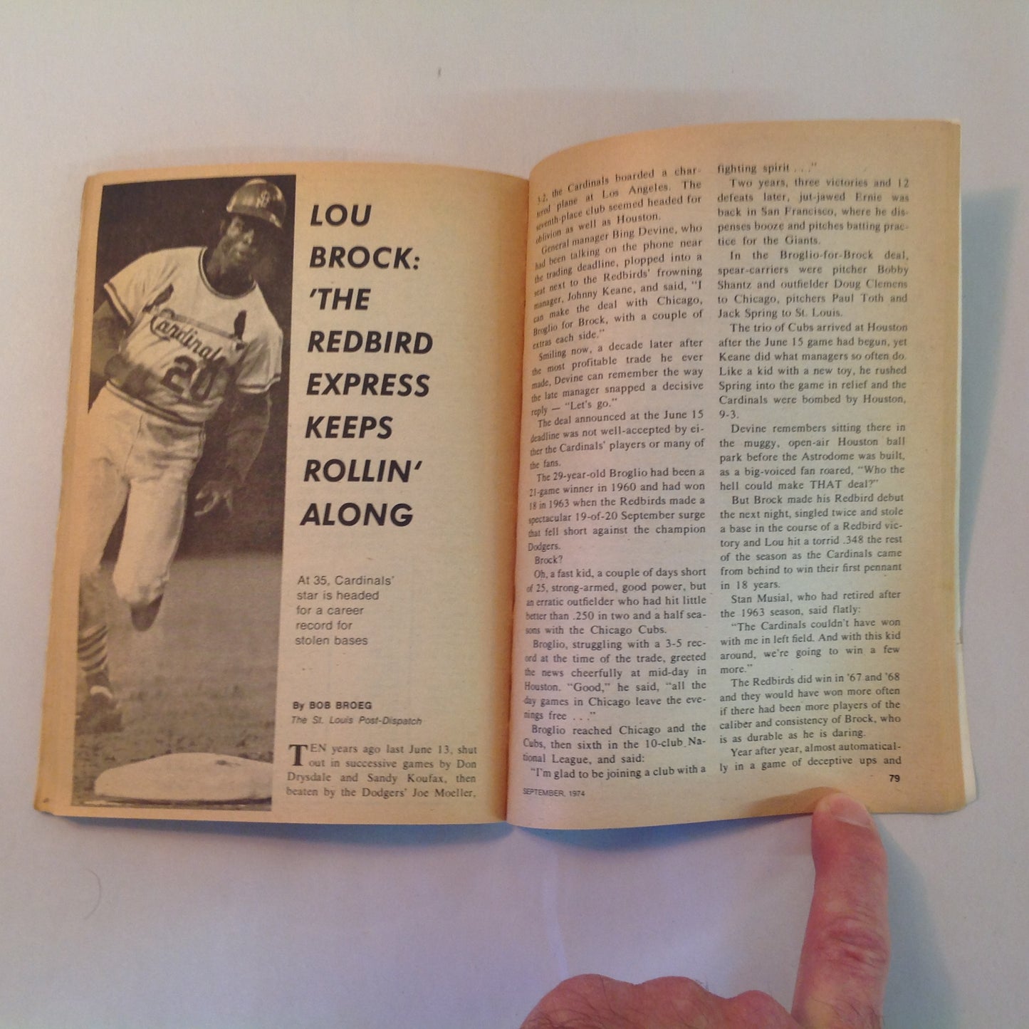 Vintage Sep 1974 Baseball Digest Magazine The Dodgers: Armed for a Pennant? Tommy John