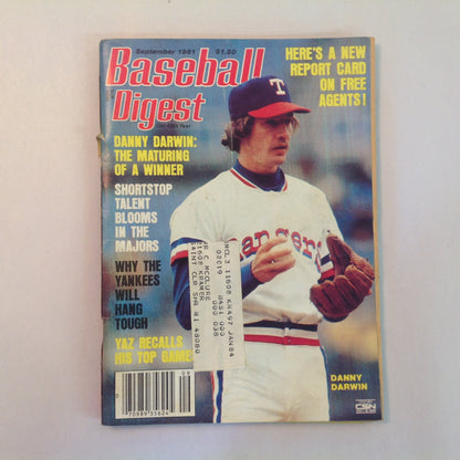 Vintage Sep 1981 Baseball Digest Magazine Danny Darwin: The Maturing of a Winner