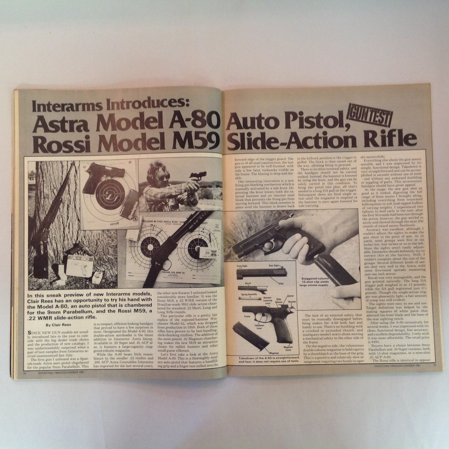 Vintage Dec 1981 Shooting Times Magazine Bill Ruger's Guns Hunting Rifle Roundup Hunting American Style