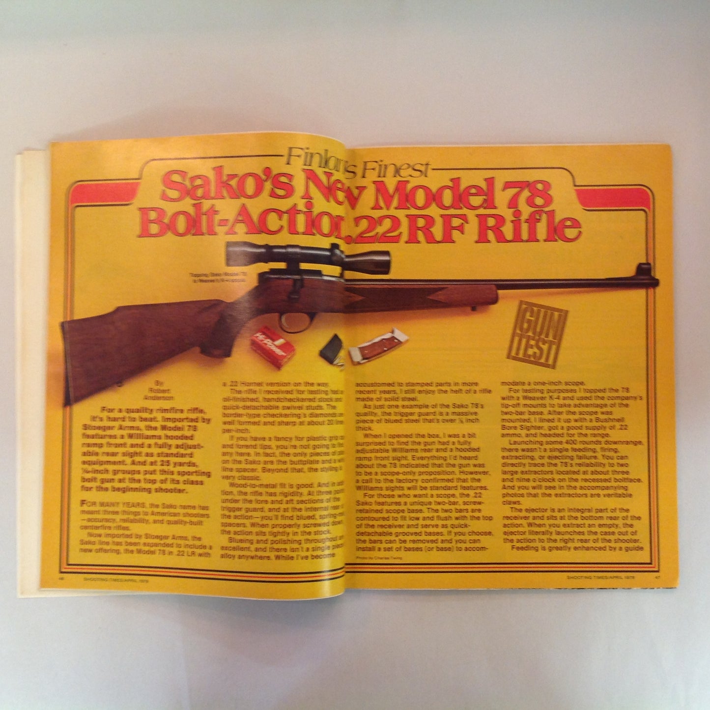 Vintage Apr 1979 Shooting Times Magazine Sako's Super 78 .22 Rifle Report Trophy Mule Deer