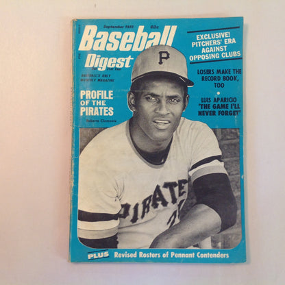 Vintage Sep 1972 Baseball Digest Magazine Profile of the Pirates: Roberto Clemente