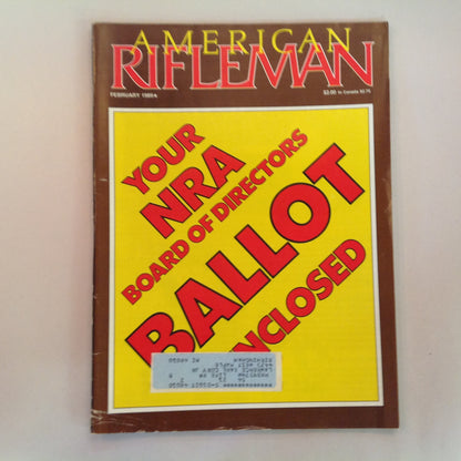 Vintage Feb 1989 American Rifleman Magazine YOUR NRA BOARD OF DIRECTORS BALLOT ENCLOSED