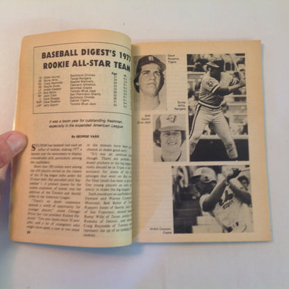 Vintage Nov 1977 Baseball Digest Magazine 1977 All-Star Rookie Team! Texas Ranger Bump Wills