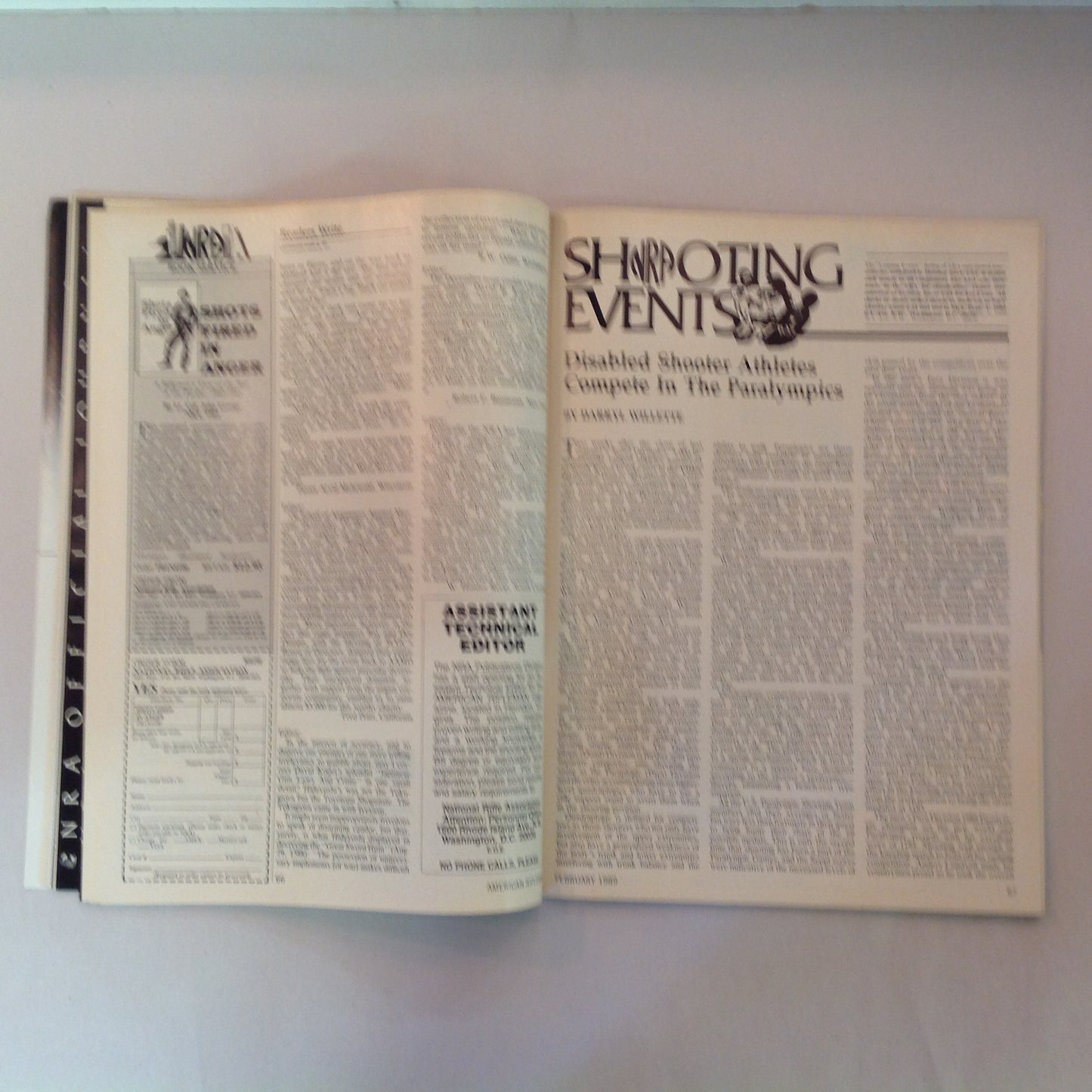 Vintage Feb 1989 American Rifleman Magazine YOUR NRA BOARD OF DIRECTORS BALLOT ENCLOSED