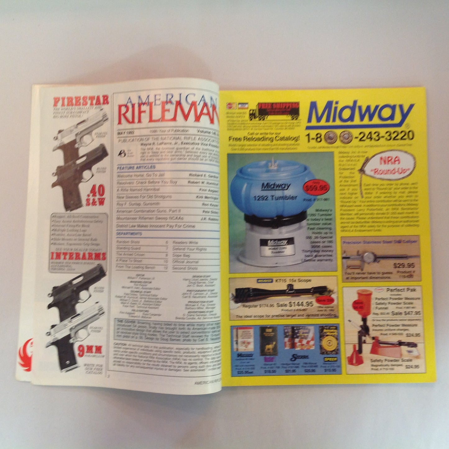 Vintage May 1992 American Rifleman Magazine Browning BDM 9mm Pistol and Revolver Modes of Operation
