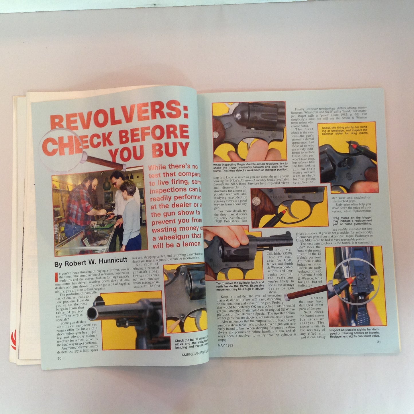 Vintage May 1992 American Rifleman Magazine Browning BDM 9mm Pistol and Revolver Modes of Operation