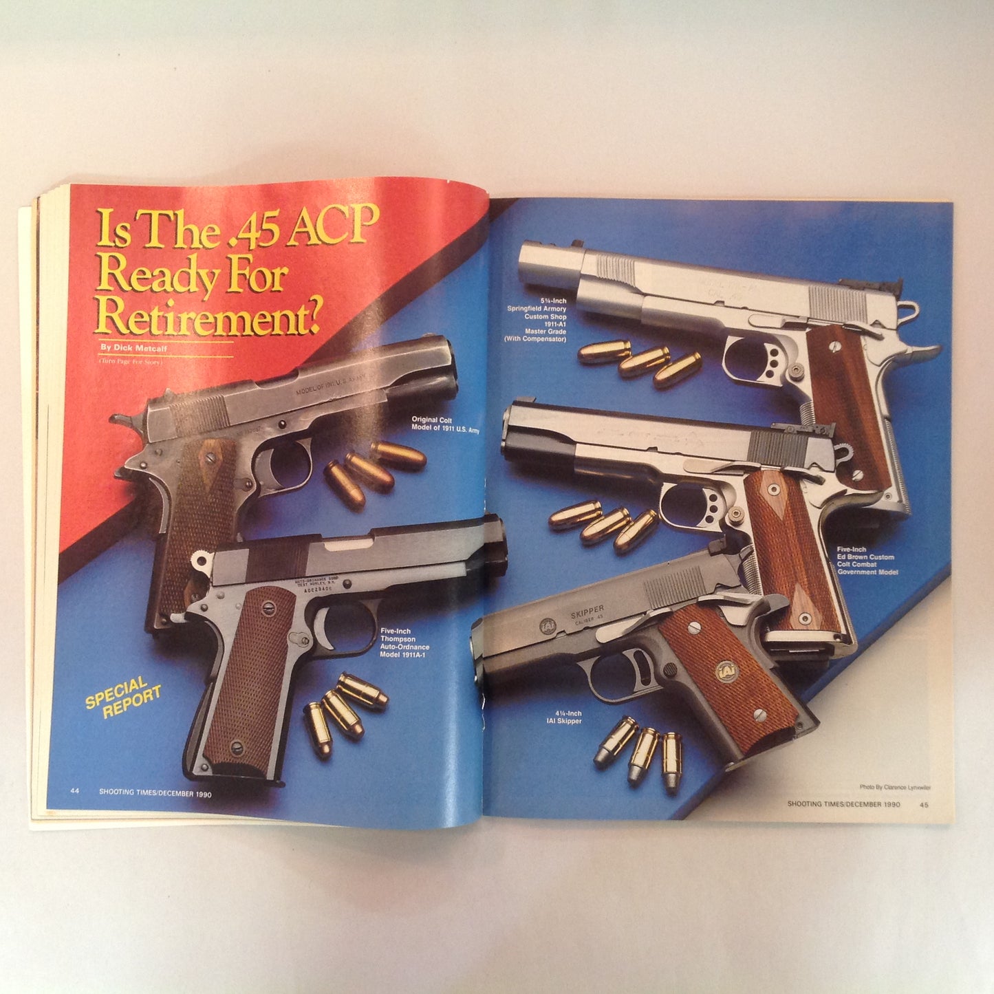 Vintage Dec 1990 Shooting Times Magazine The .45 ACP Single Shot Rifle Challenge Ruger's First 10mm