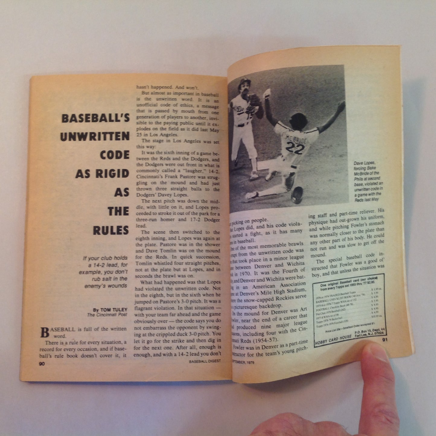 Vintage Sep 1979 Baseball Digest Magazine Tommy John: The Bionic Wonder