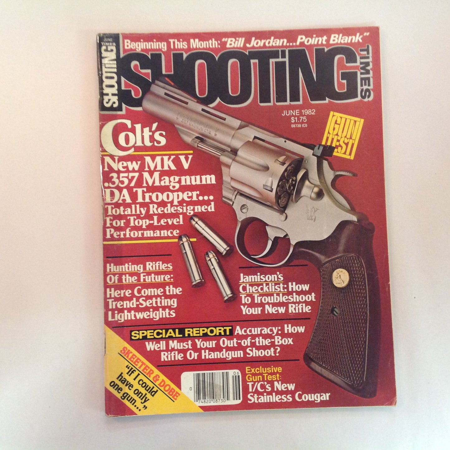Vintage Jun 1982 Shooting Times Magazine Colt's New MX V .357 Magnum DA Trooper T/C's Stainless Cougar