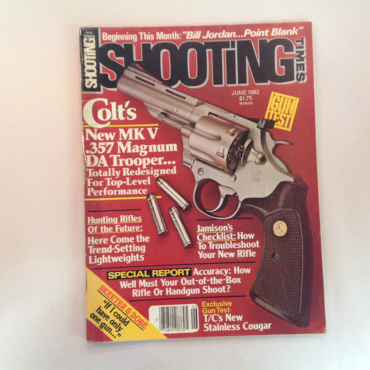 Vintage Jun 1982 Shooting Times Magazine Colt's New MX V .357 Magnum DA Trooper T/C's Stainless Cougar