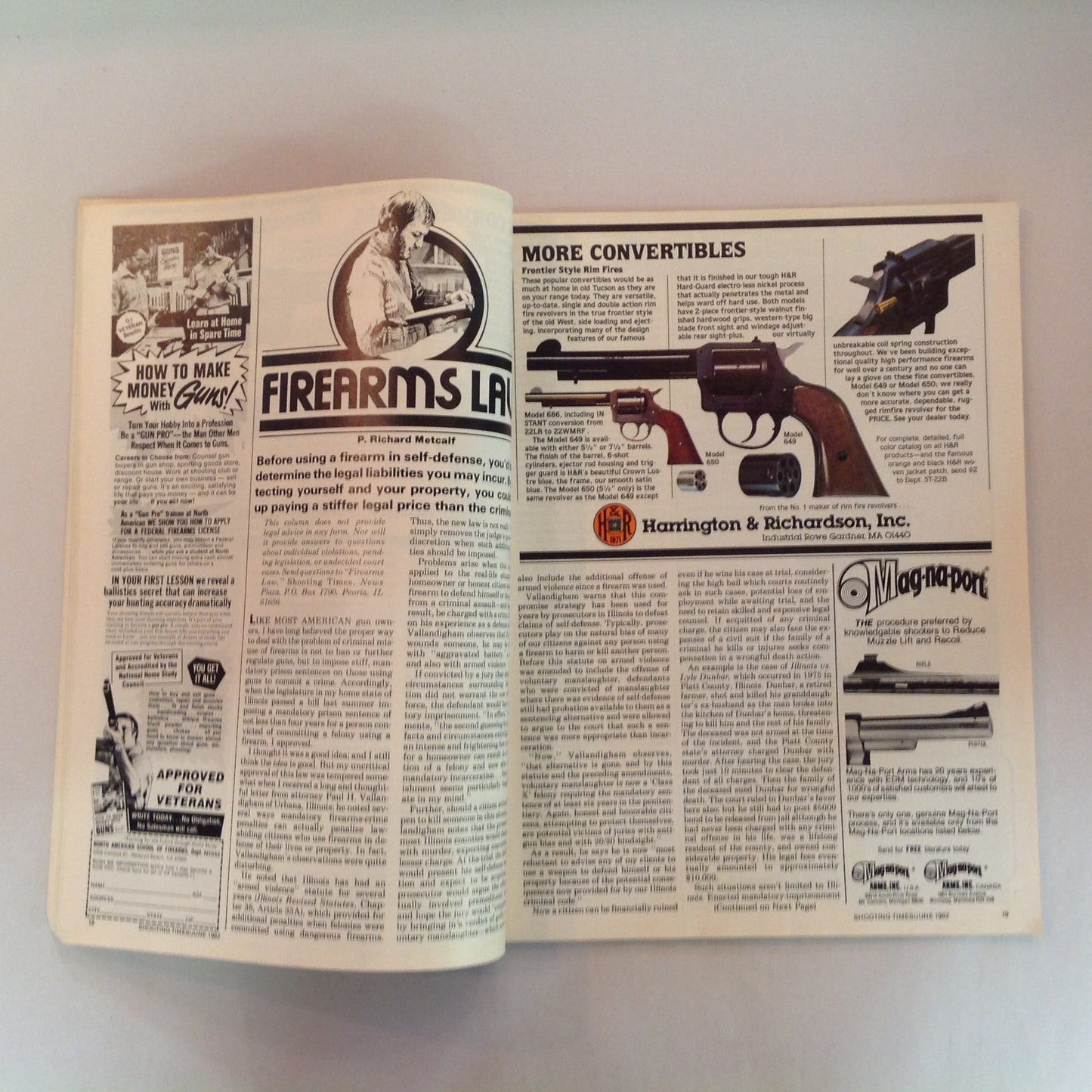 Vintage Jun 1982 Shooting Times Magazine Colt's New MX V .357 Magnum DA Trooper T/C's Stainless Cougar
