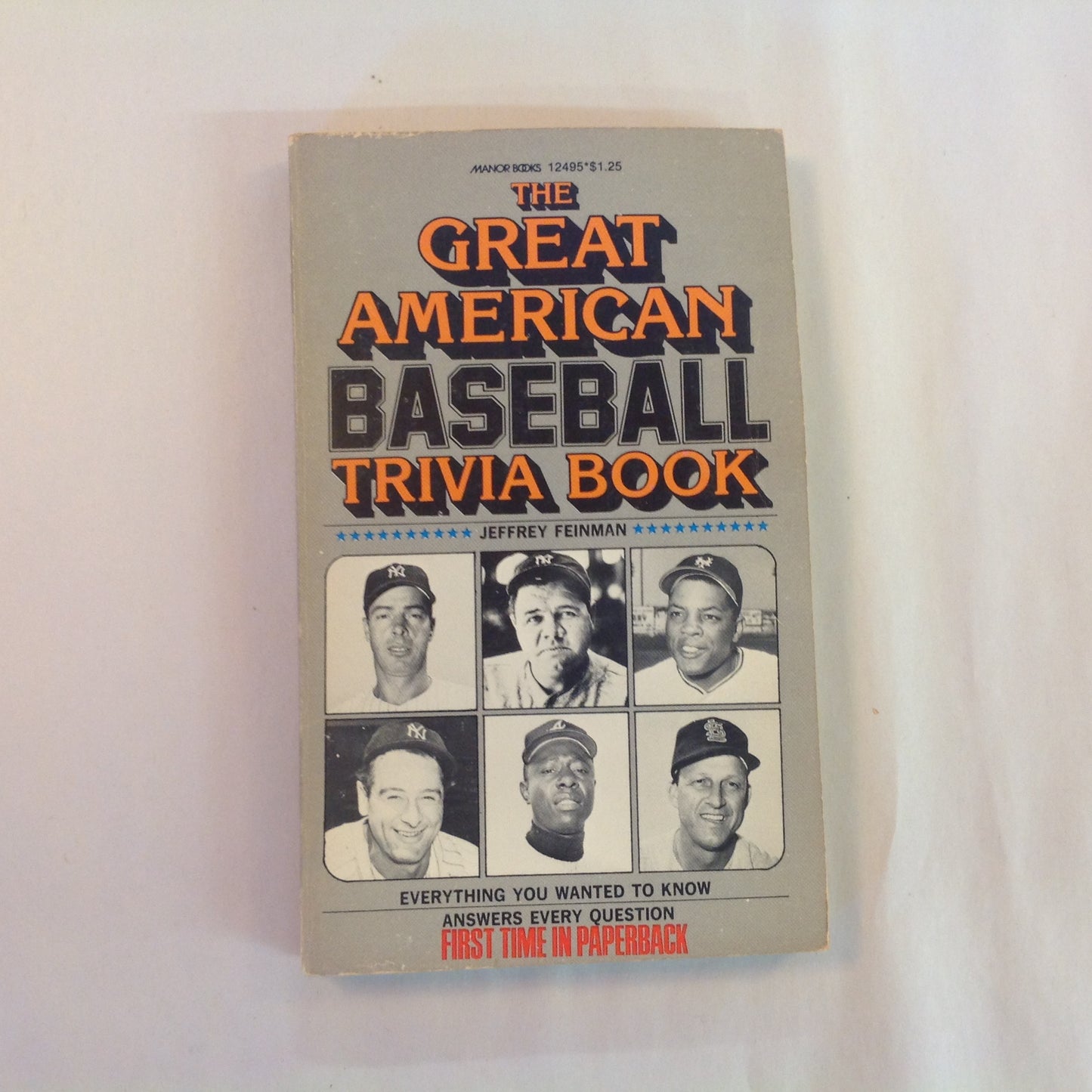 Vintage 1977 Mass Market Paperback The Great American Baseball Trivia Book Jeffrey Feinman