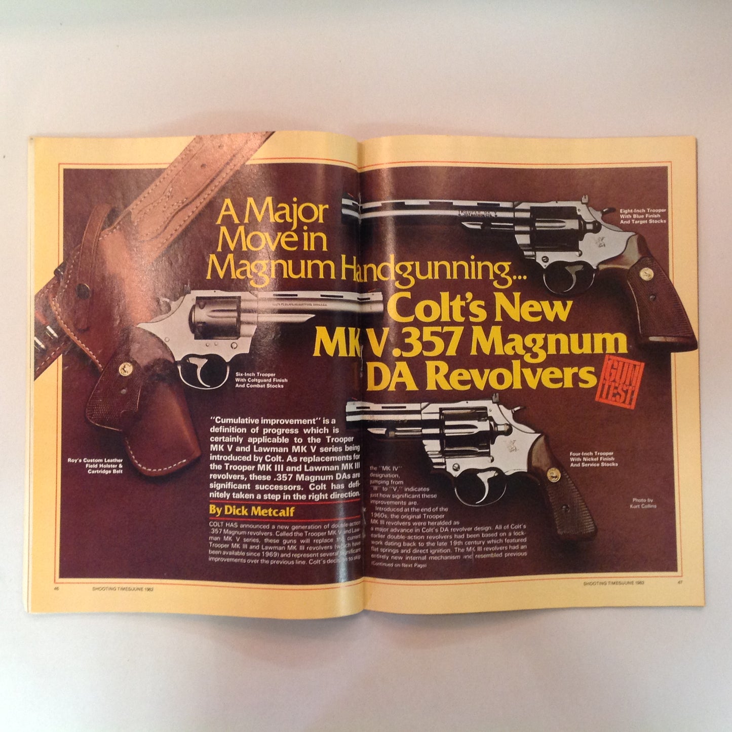 Vintage Jun 1982 Shooting Times Magazine Colt's New MX V .357 Magnum DA Trooper T/C's Stainless Cougar