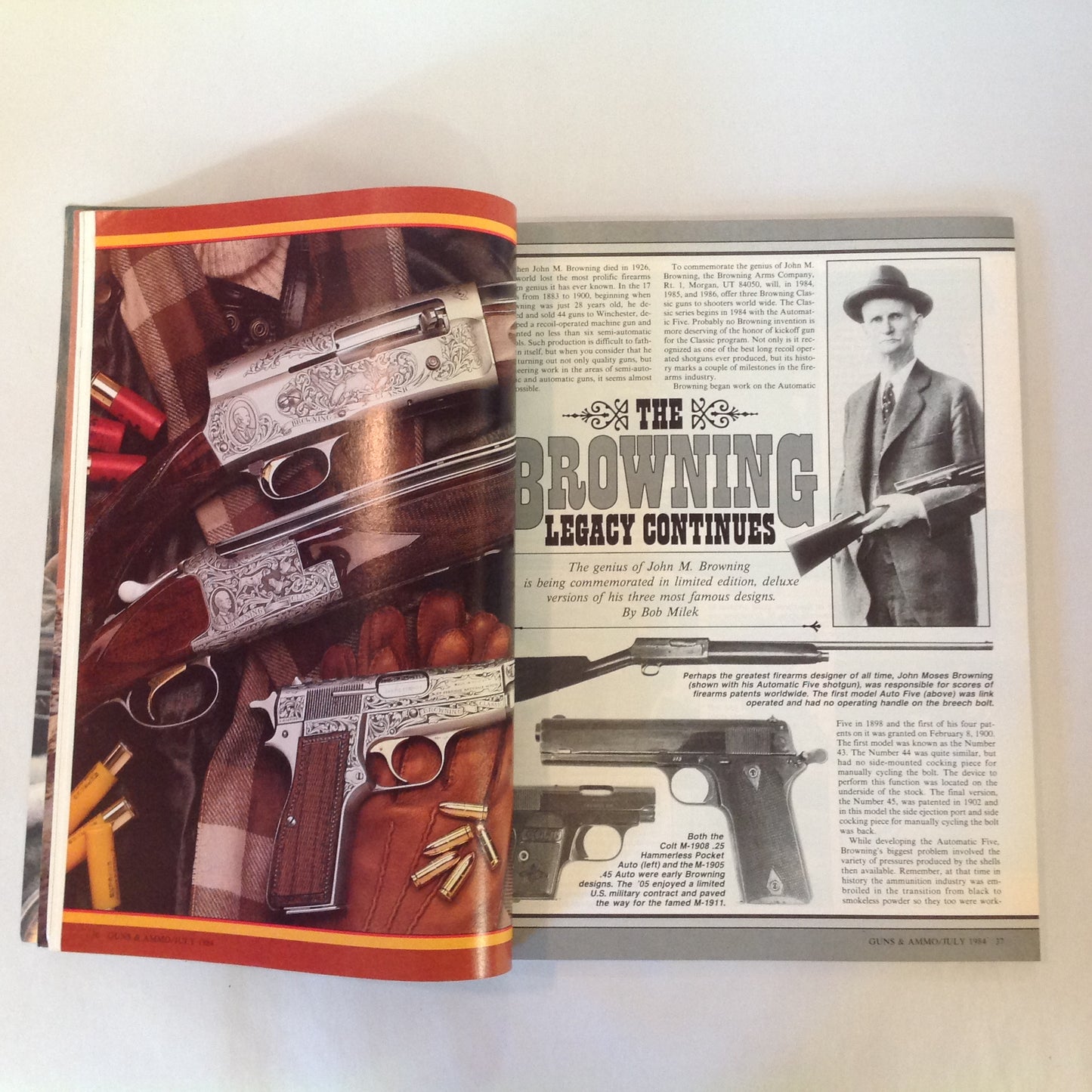 Vintage Jul 1984 Guns & Ammo Magazine Browning's Blueprint Olympic Shooting Preview