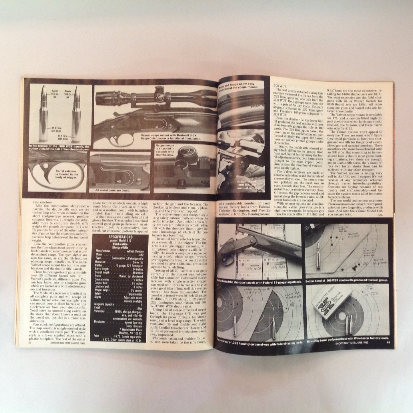 Vintage Jun 1982 Shooting Times Magazine Colt's New MX V .357 Magnum DA Trooper T/C's Stainless Cougar