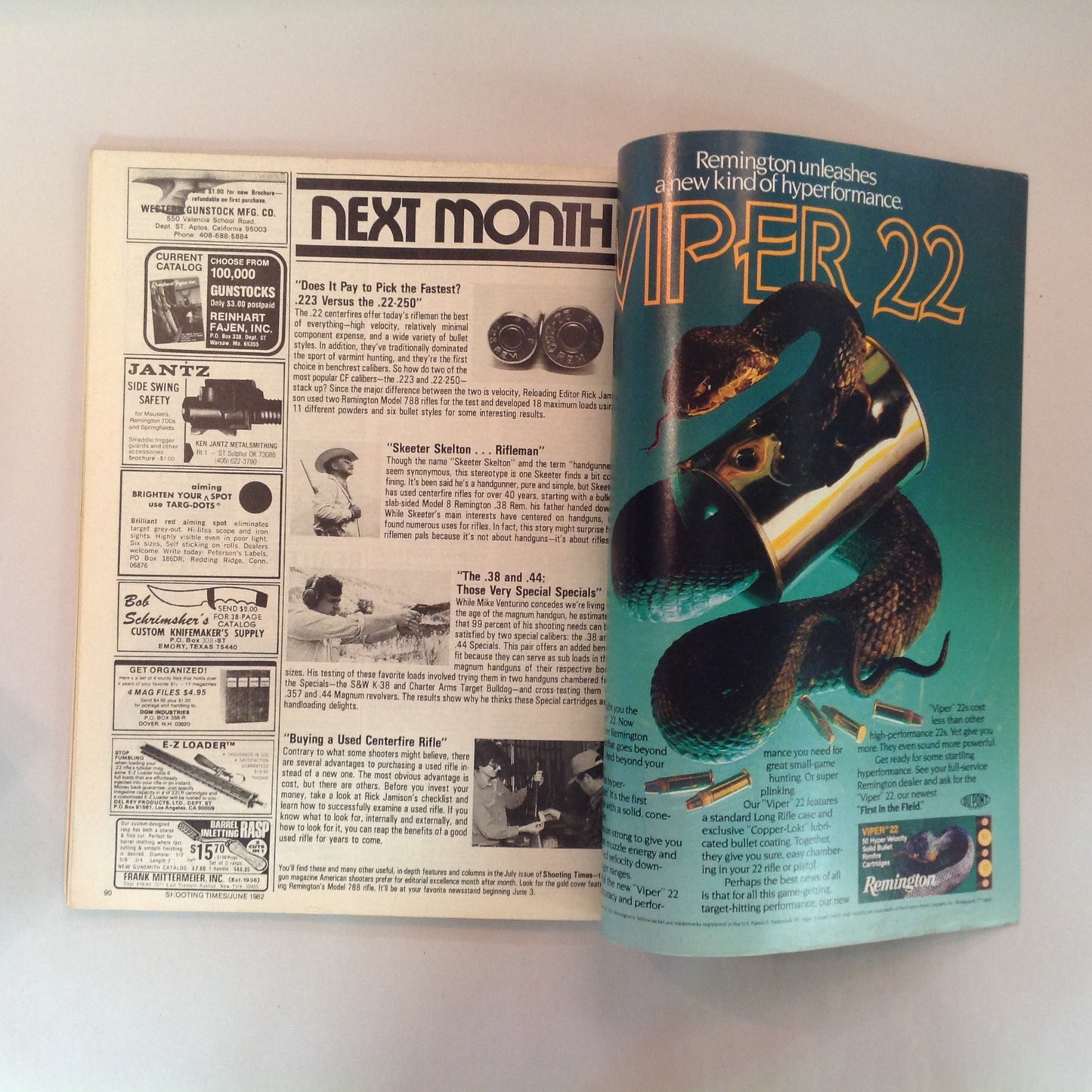 Vintage Jun 1982 Shooting Times Magazine Colt's New MX V .357 Magnum DA Trooper T/C's Stainless Cougar