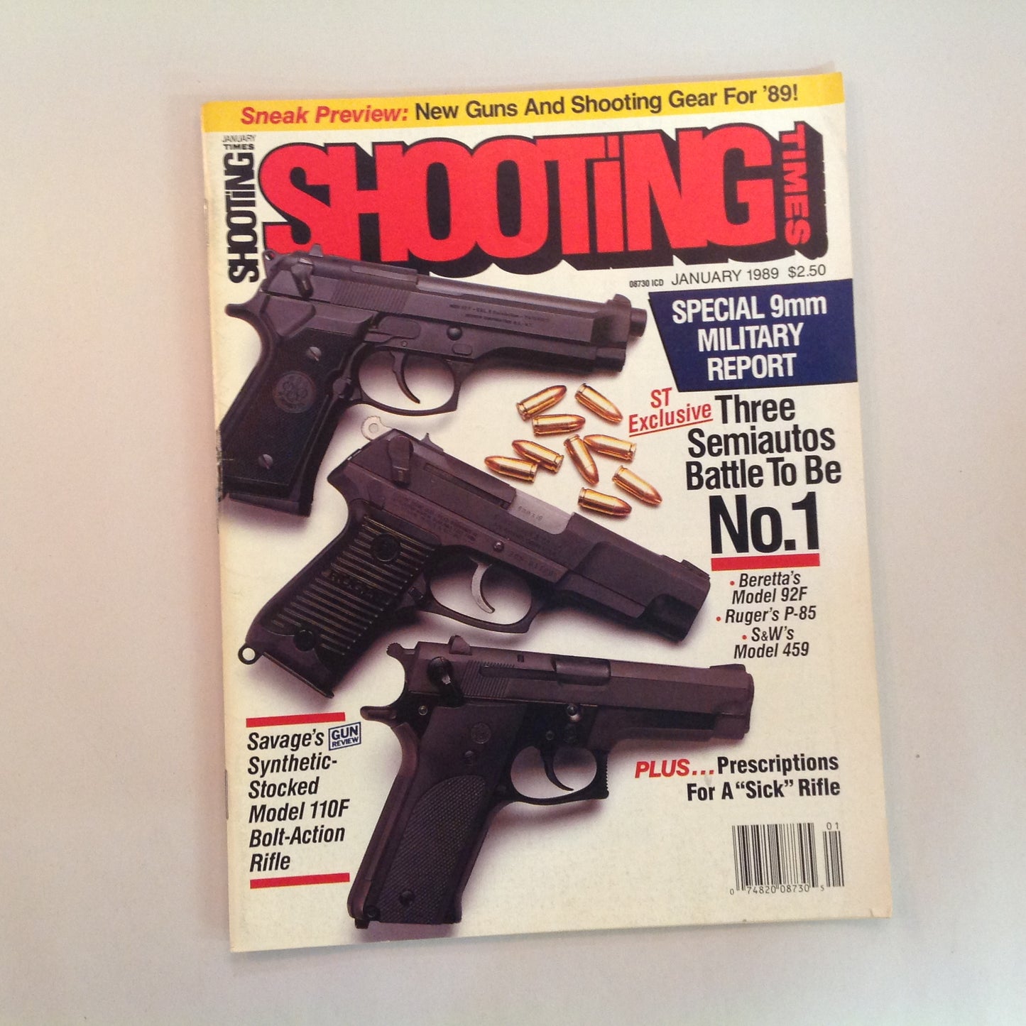 Vintage Jan 1989 Shooting Times Magazine Special 9mm Millitary Report New Guns and Shooting Gear For '89