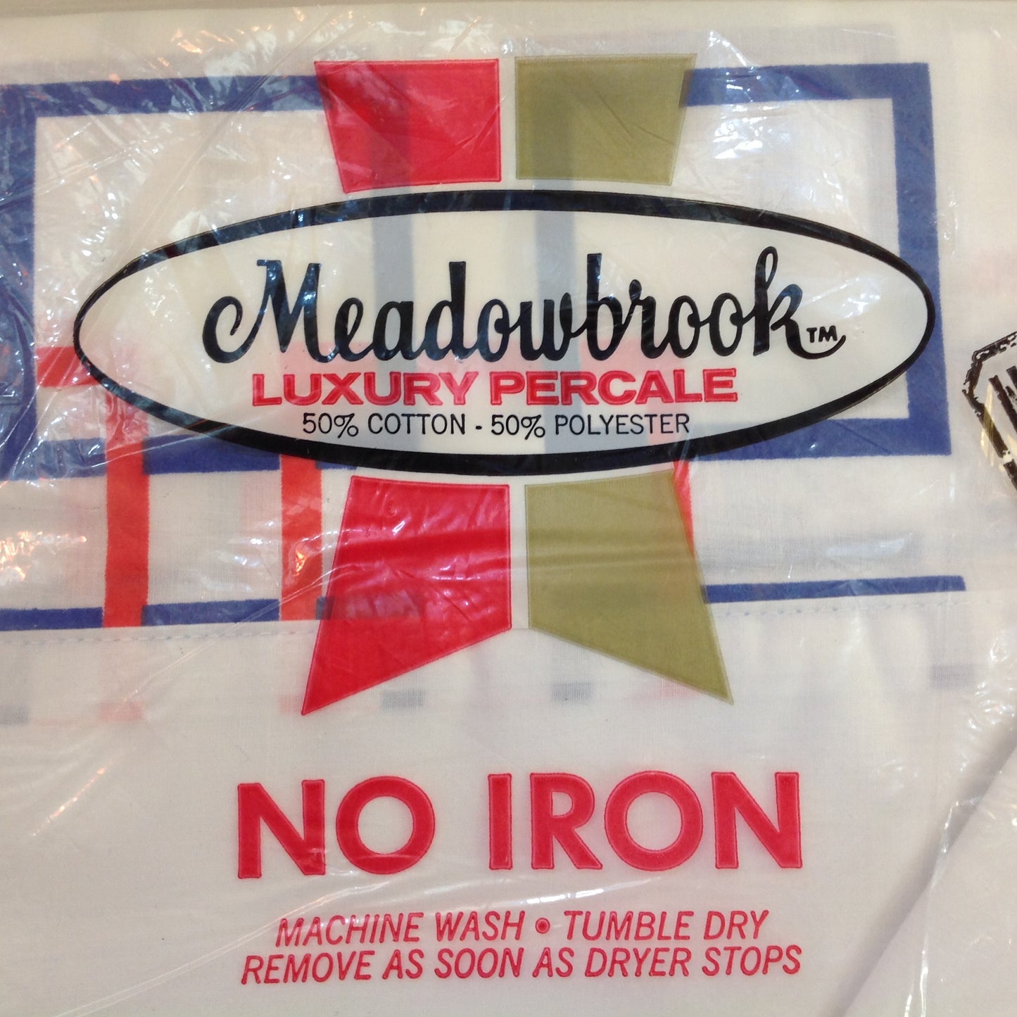 Vintage NOS Meadowbrook Luxury Percale No Iron Full Flat Sheet