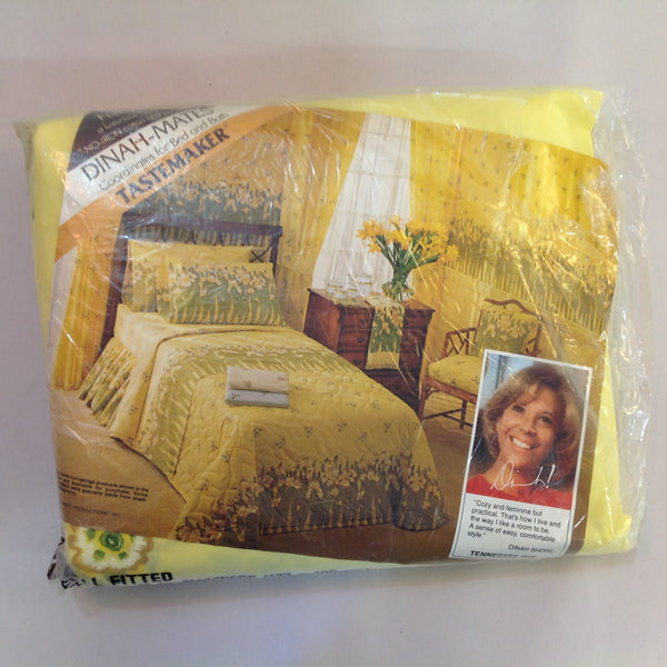 Vintage NOS Dinah-Mates 3Pc Percale Bedding Pillowcases Full Fitted Full Flat Sheets