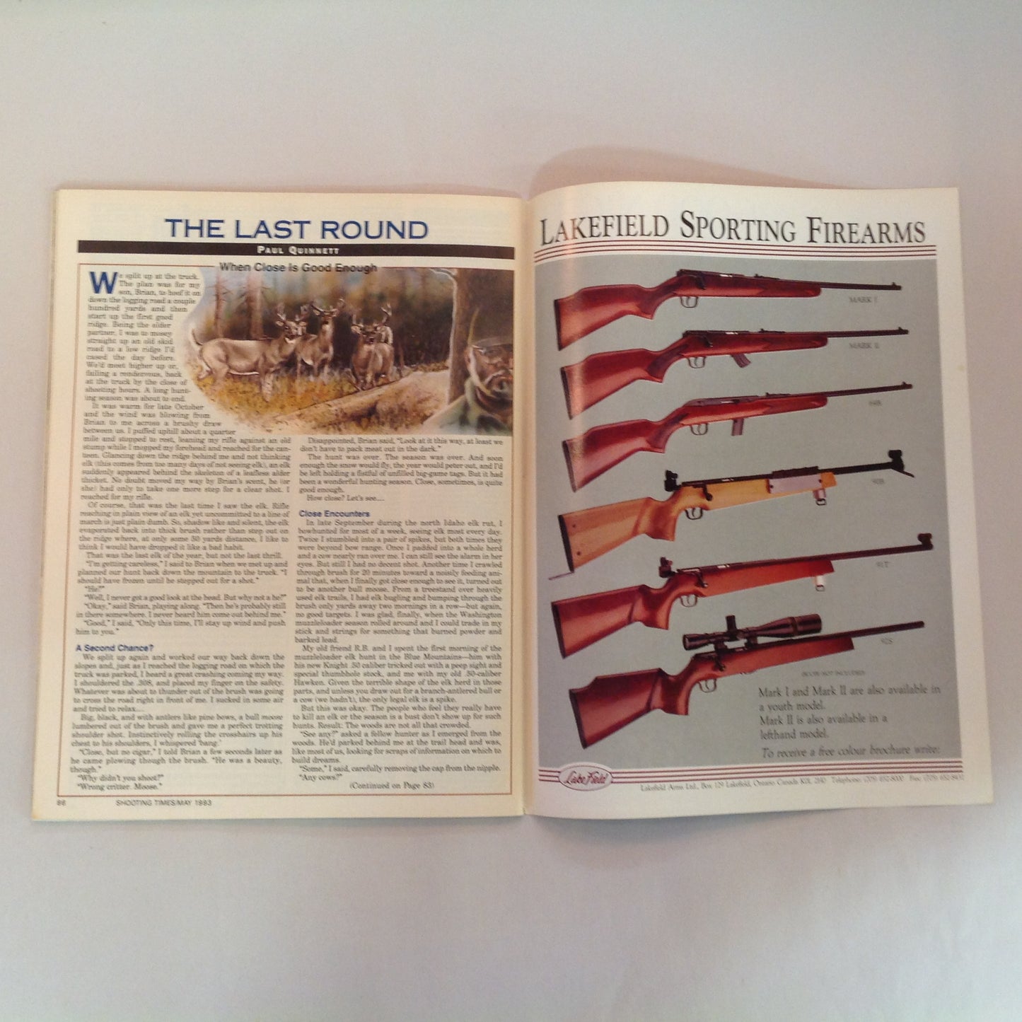 Vintage May 1993 Shooting Times Magazine Taurus Glock 9mm Shooting Test New .22 Rimfire Cartridge 7 Rifle/Handgun Report