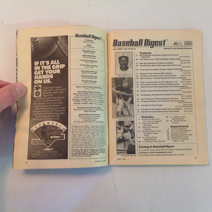 Vintage Jun 1992 Baseball Digest Magazine Who Says Baseball is a Game for Softies? World Series Collision: Gladden Vs. Olson