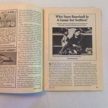 Vintage Jun 1992 Baseball Digest Magazine Who Says Baseball is a Game for Softies? World Series Collision: Gladden Vs. Olson