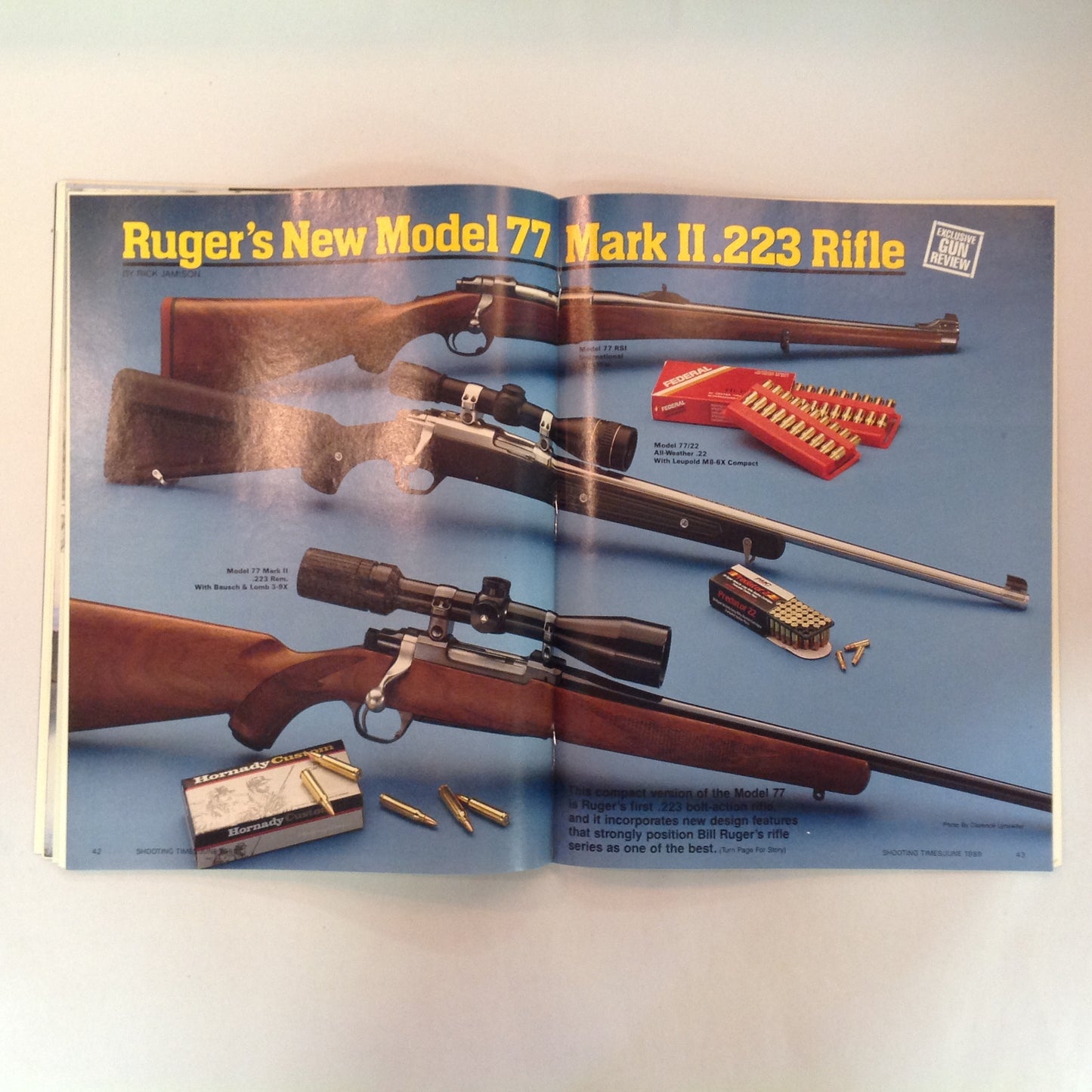 Vintage Jun 1989 Shooting Times Magazine Ruger's First .223 Bolt Rifle Ultimate Long-Range Lever-Action Cartridge