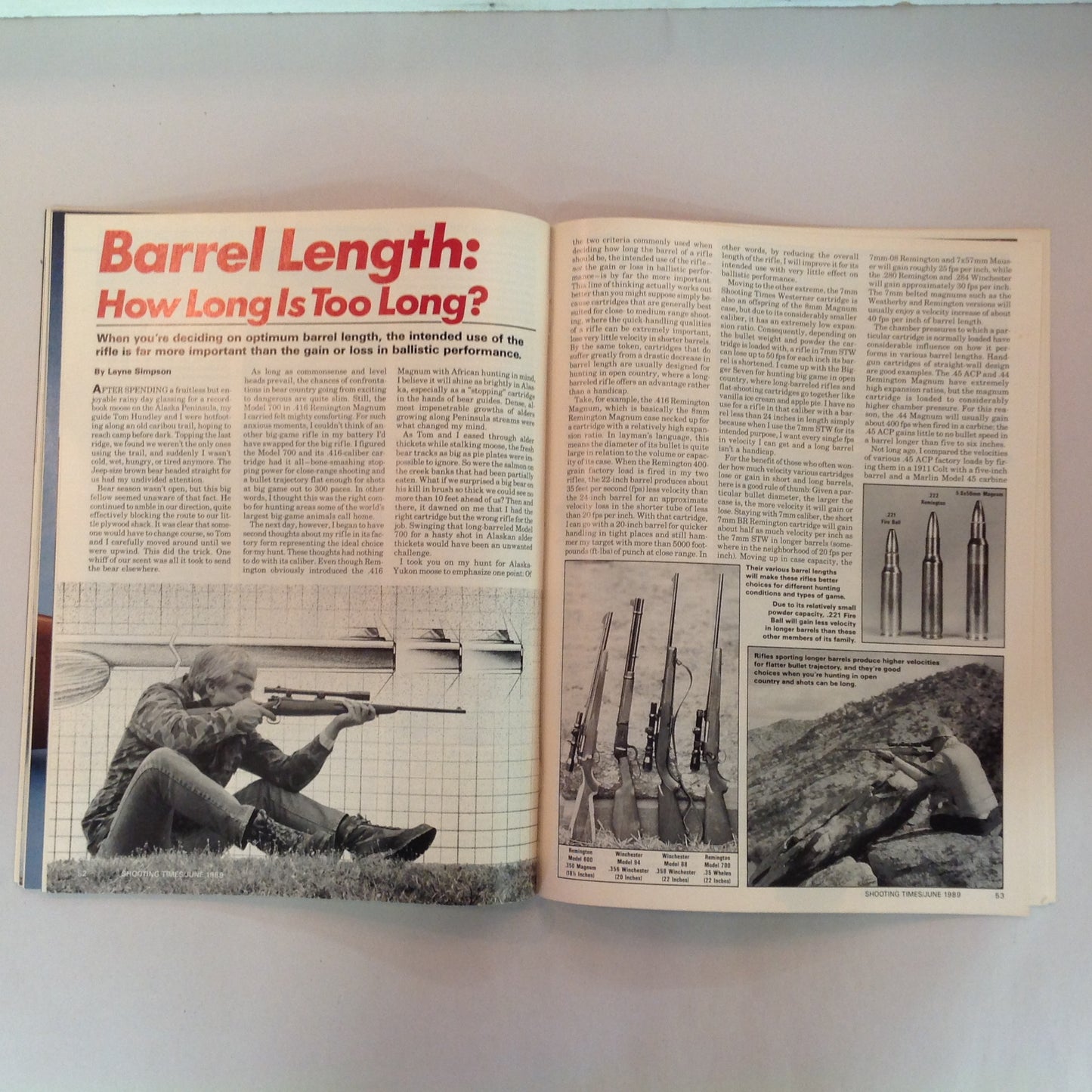 Vintage Jun 1989 Shooting Times Magazine Ruger's First .223 Bolt Rifle Ultimate Long-Range Lever-Action Cartridge