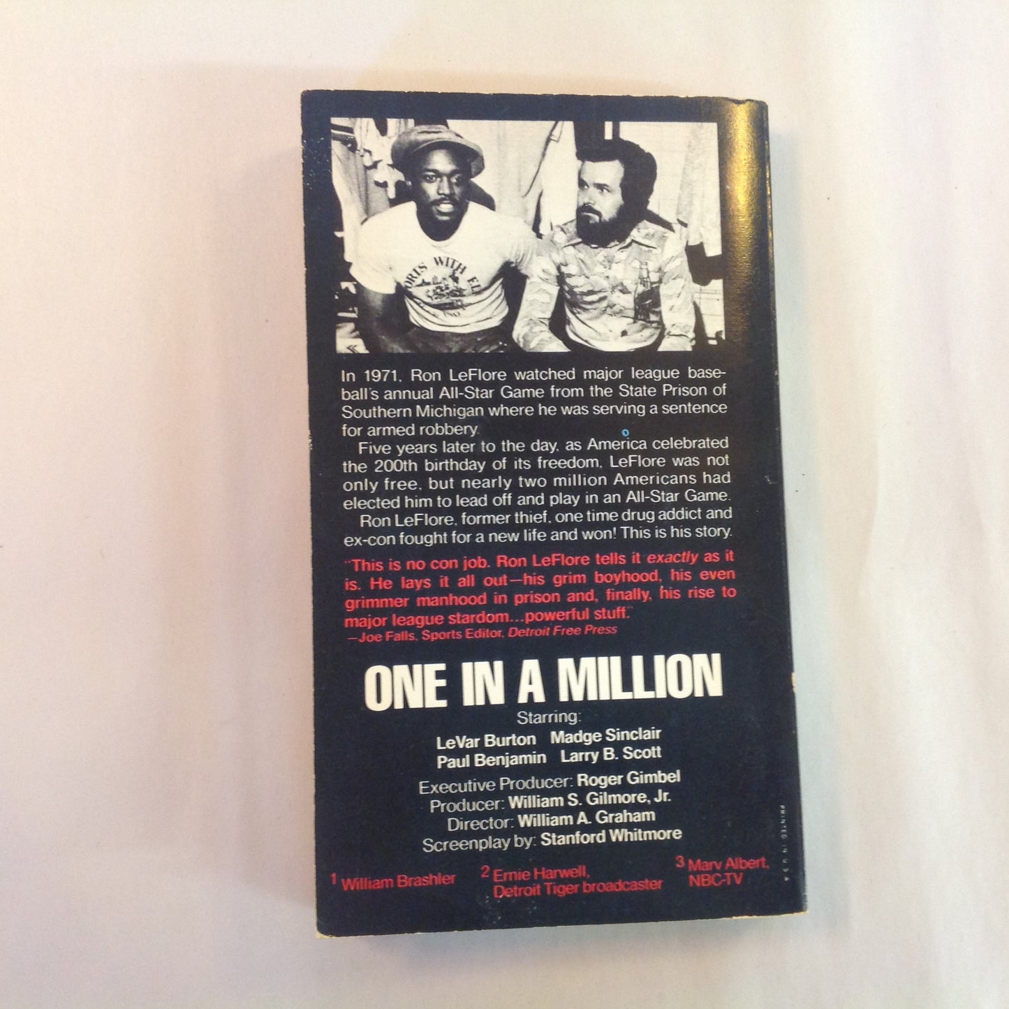 Vintage 1978 Mass Market Paperback One In a Million: The Ron LeFlore Story