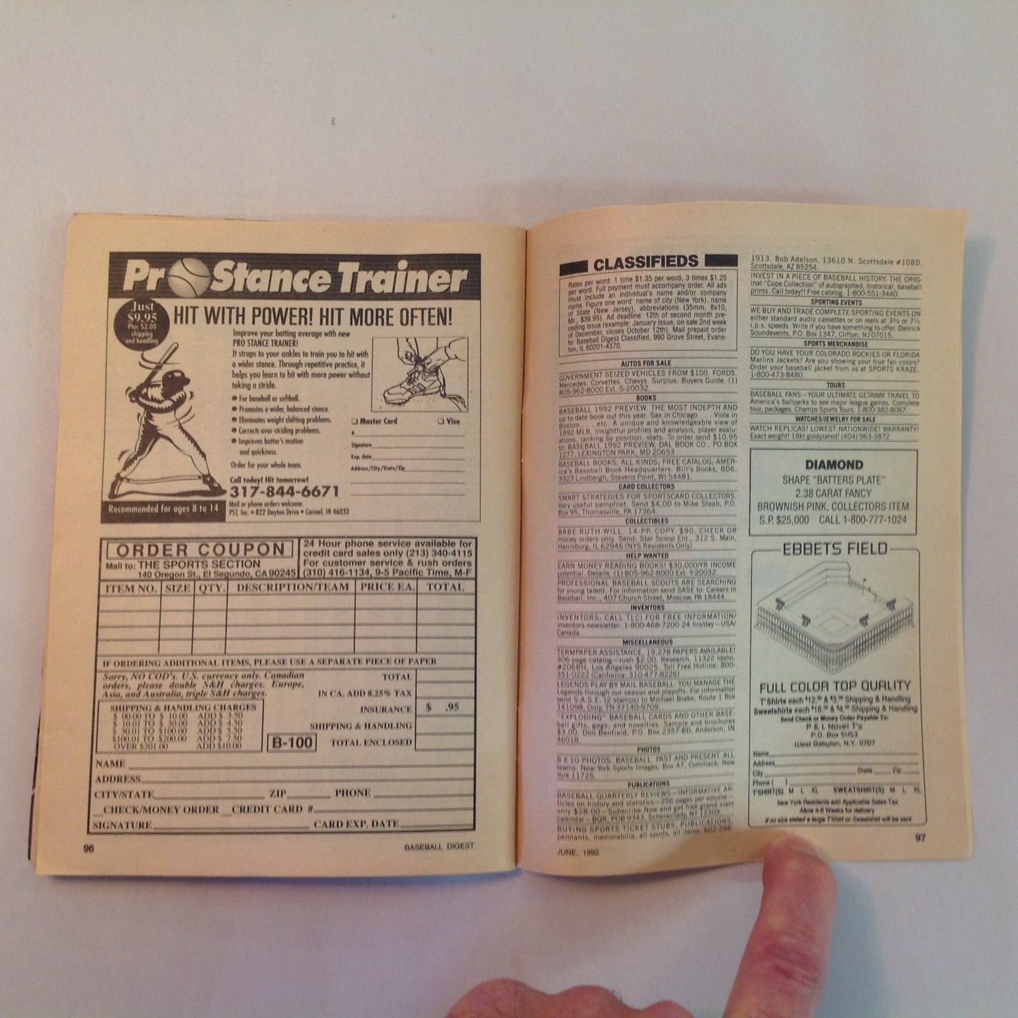 Vintage Jun 1992 Baseball Digest Magazine Who Says Baseball is a Game for Softies? World Series Collision: Gladden Vs. Olson