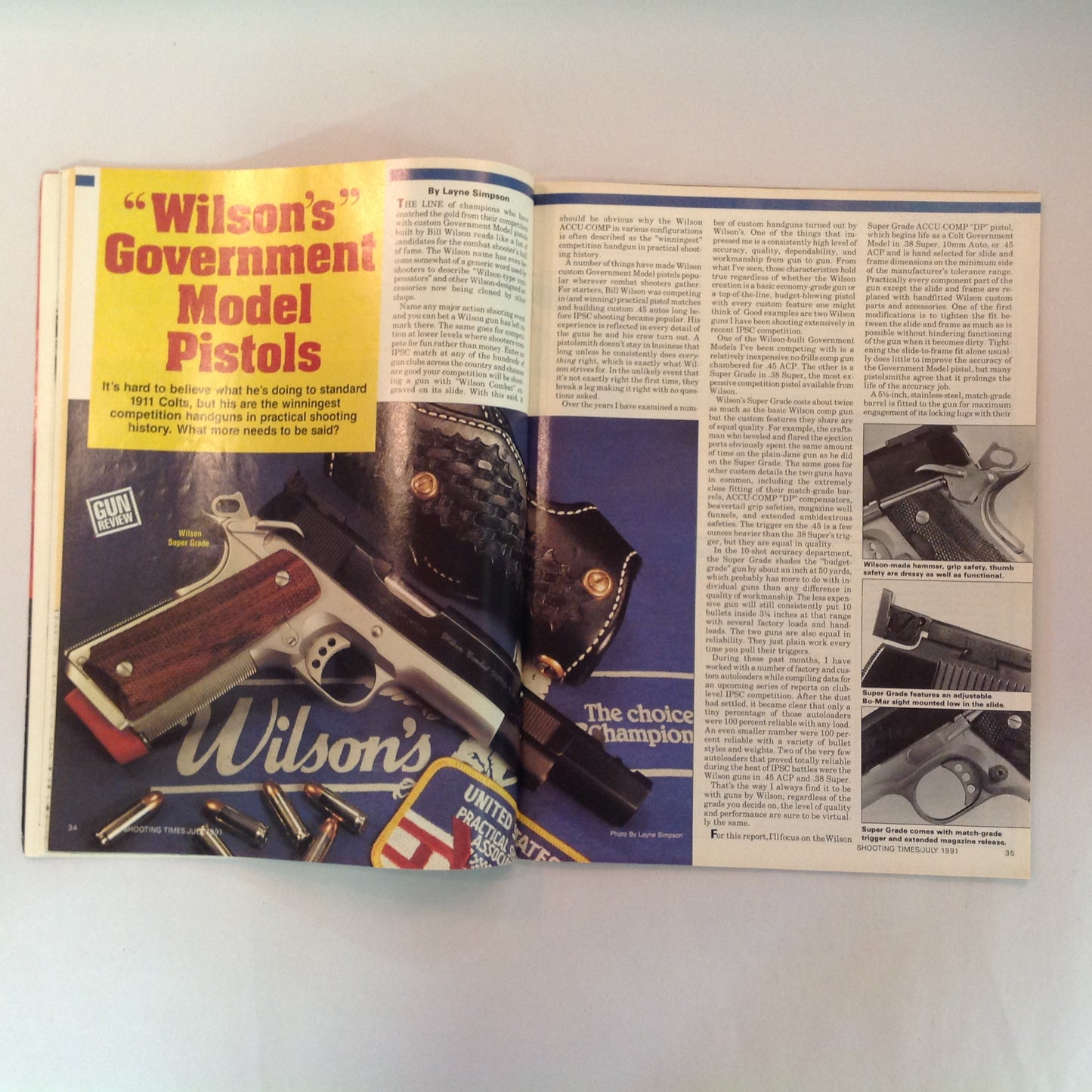 Vintage Jul 1991 Shooting Times Magazine Lever Actions Arizona Rangers Government Model Pistol