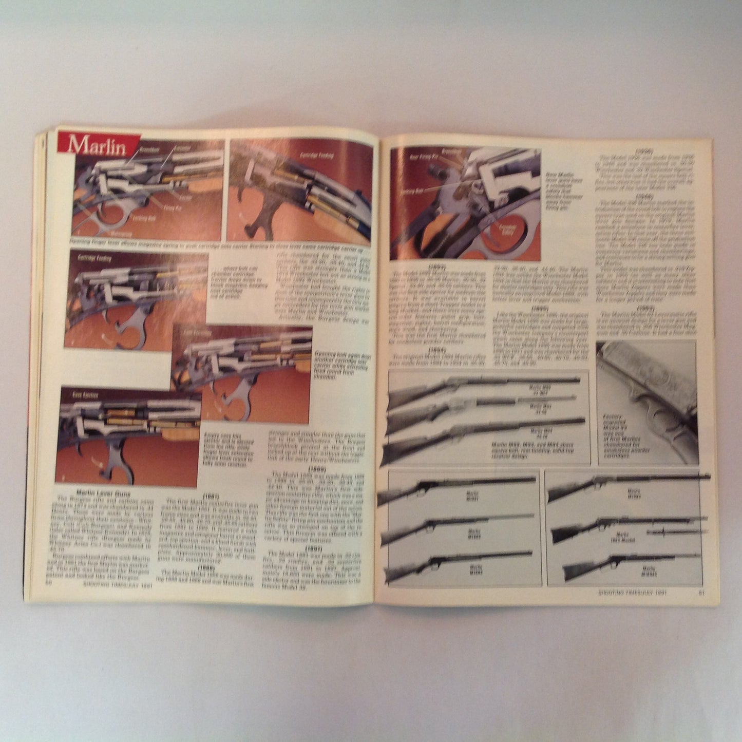Vintage Jul 1991 Shooting Times Magazine Lever Actions Arizona Rangers Government Model Pistol