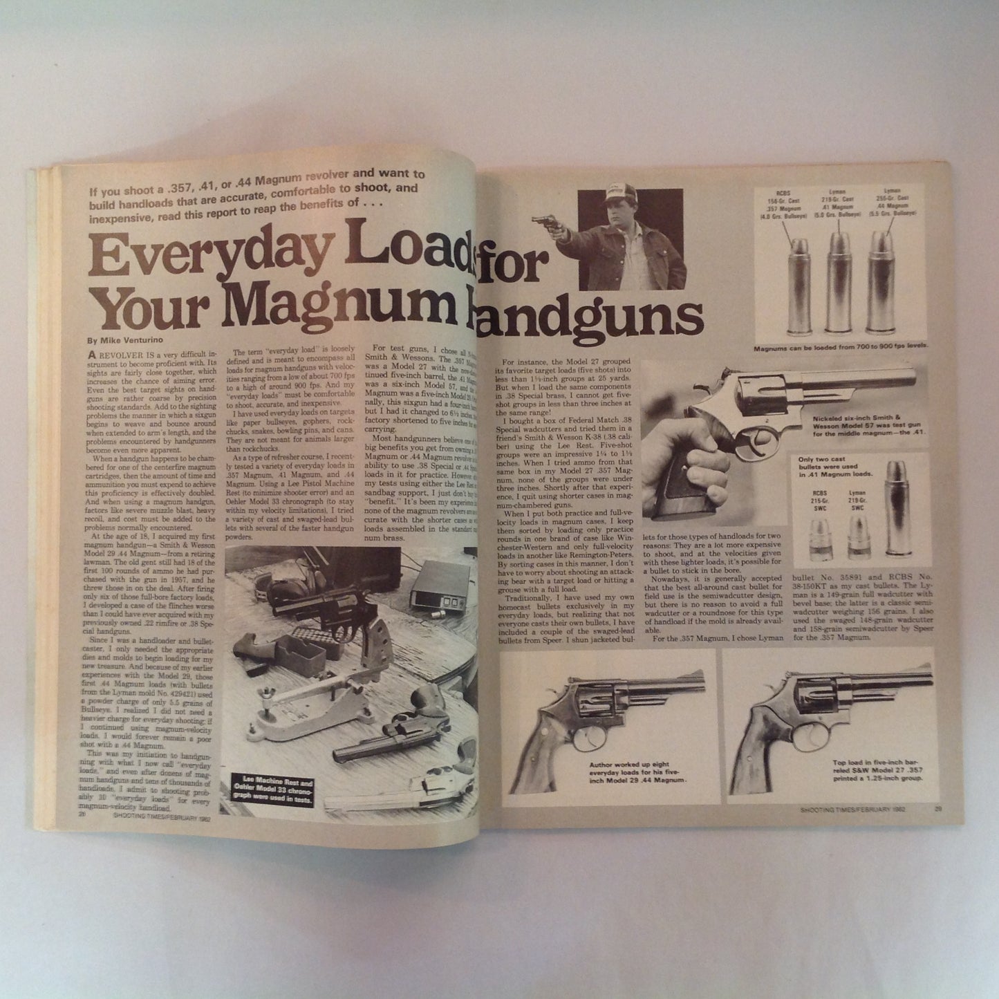 Vintage Feb 1982 Shooting Times Magazine Special Reloading Issue 7mms Magnum Revolvers