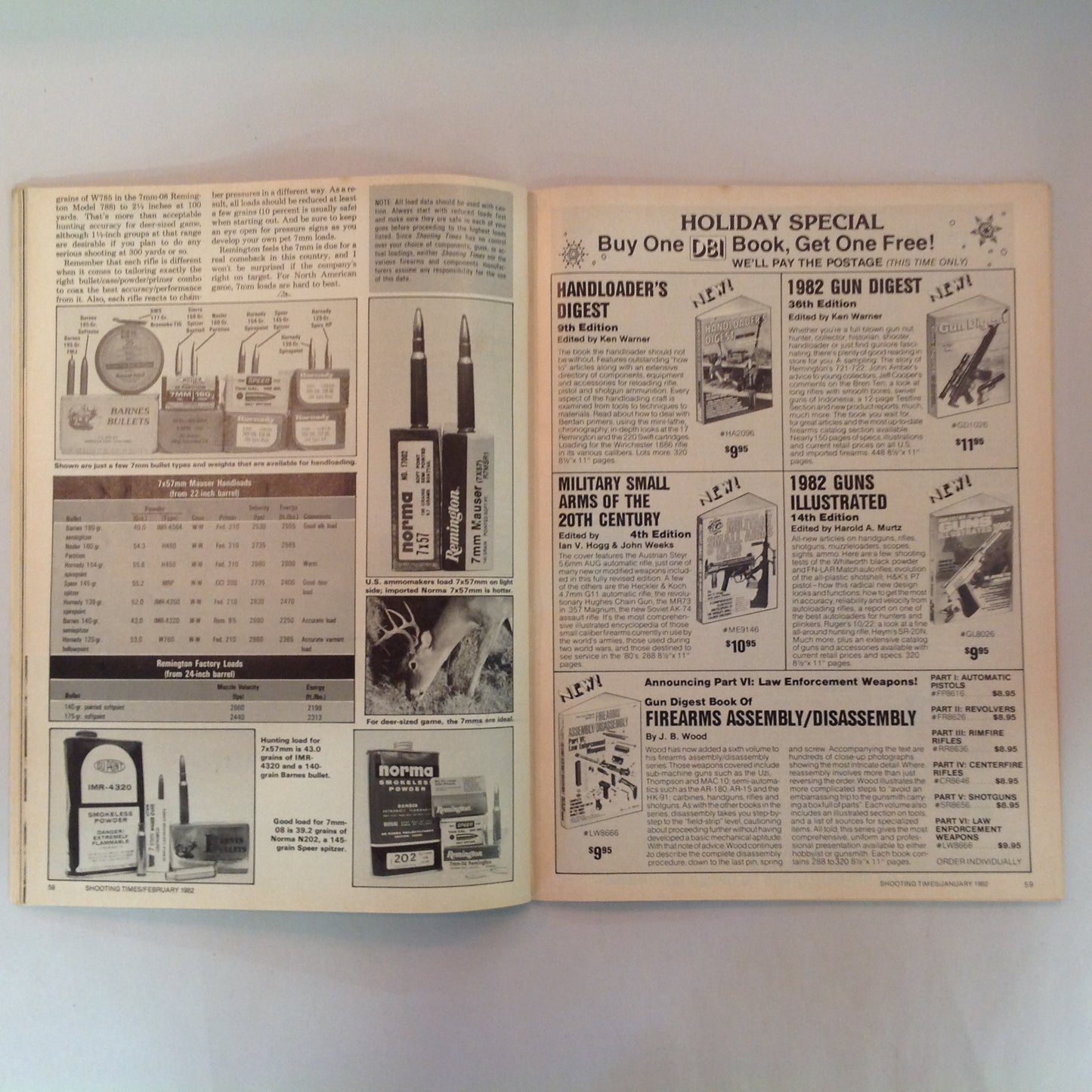 Vintage Feb 1982 Shooting Times Magazine Special Reloading Issue 7mms Magnum Revolvers