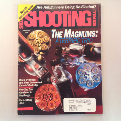 Vintage Feb 1992 Shooting Times Magazine The Magnums: A Terrific Trio Special Reloading Issue