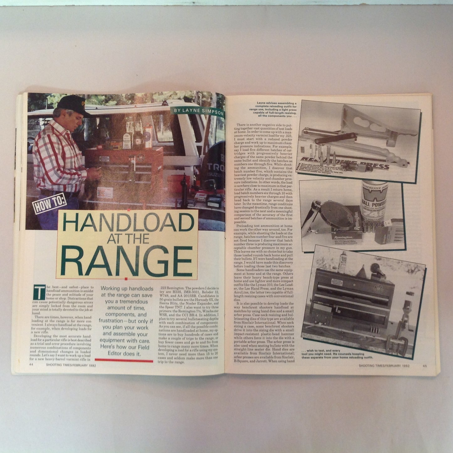 Vintage Feb 1992 Shooting Times Magazine The Magnums: A Terrific Trio Special Reloading Issue